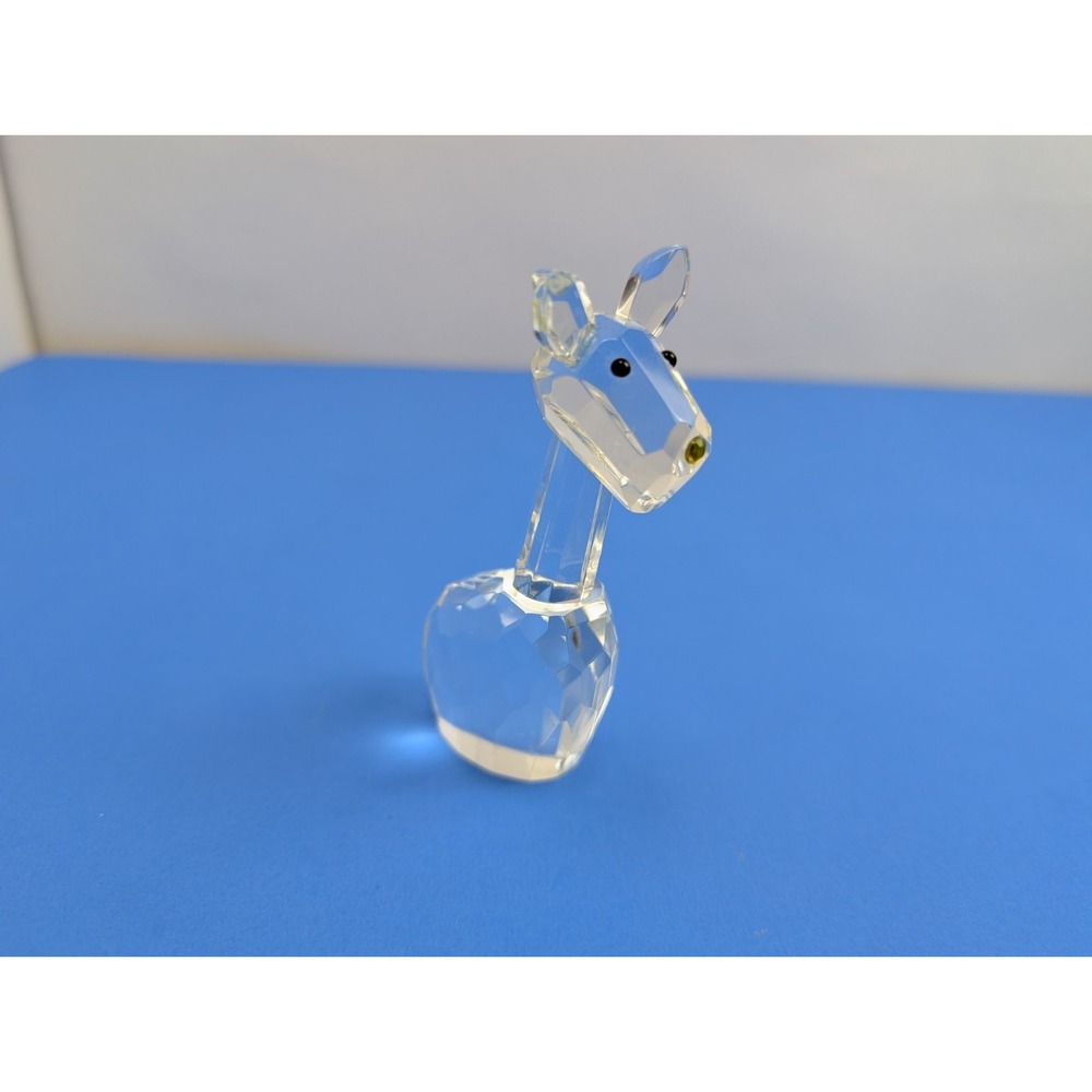 Cute Glass Crystal Giraffe Dog Figure 4.25" Clear Faceted Animal Figurine
